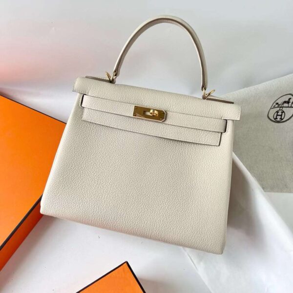 mmexport1724571019975-1 DDMode Bags Kelly Togo Ck10 Cream White Gold Hardware 28cm Full Handmade Ghw