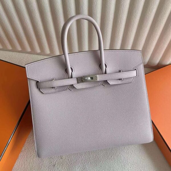 mmexport1725961551094-1 DDMode Bags Birkin Sellier Epsom 09 Light Purple Pink Silver Hardware 25cm Full Handmade Phw