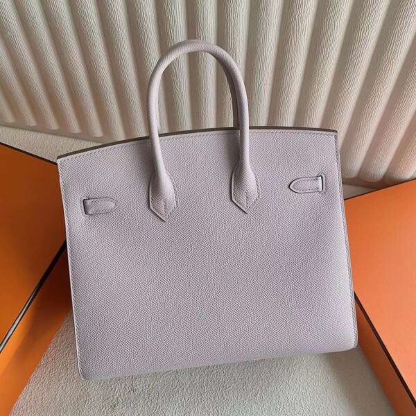 mmexport1725961556710 DDMode Bags Birkin Sellier Epsom 09 Light Purple Pink Silver Hardware 25cm Full Handmade Phw