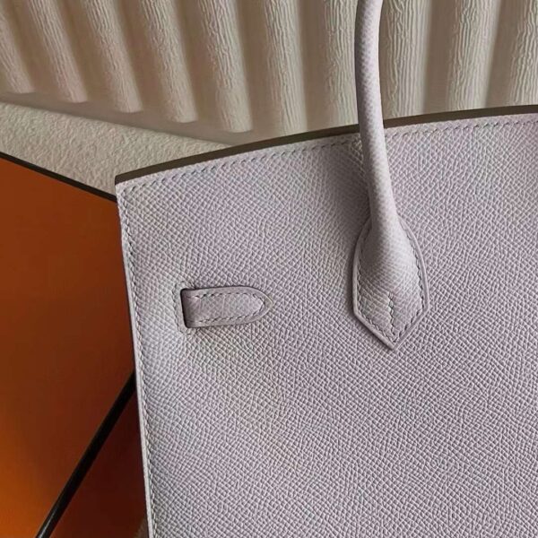 mmexport1725961558457 DDMode Bags Birkin Sellier Epsom 09 Light Purple Pink Silver Hardware 25cm Full Handmade Phw