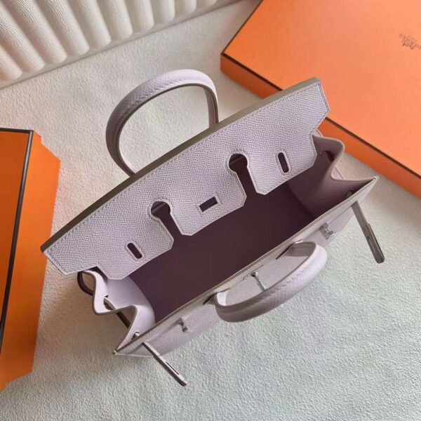 mmexport1725961560135 DDMode Bags Birkin Sellier Epsom 09 Light Purple Pink Silver Hardware 25cm Full Handmade Phw