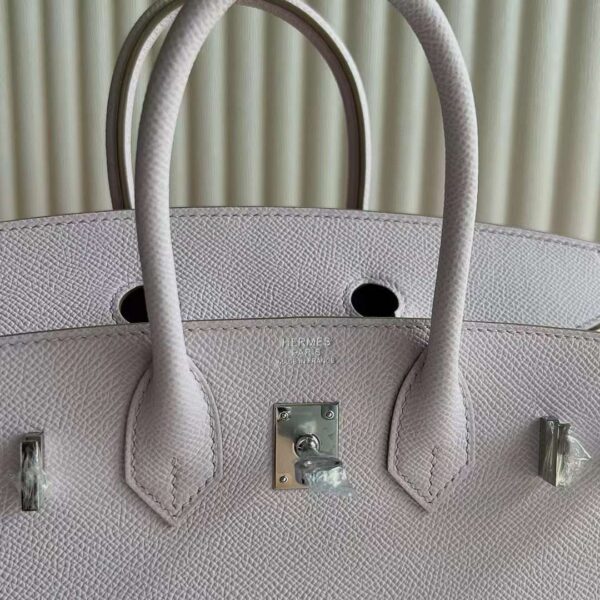 mmexport1725961563906 DDMode Bags Birkin Sellier Epsom 09 Light Purple Pink Silver Hardware 25cm Full Handmade Phw