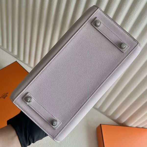 mmexport1725961565814 DDMode Bags Birkin Sellier Epsom 09 Light Purple Pink Silver Hardware 25cm Full Handmade Phw