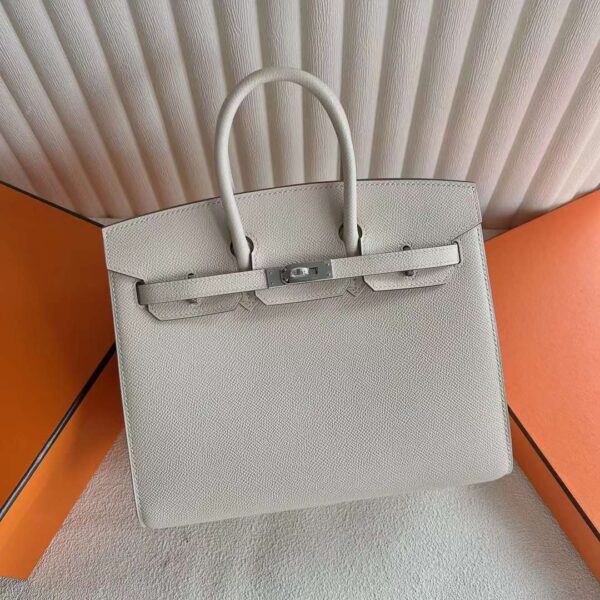 mmexport1727233306153-1 DDMode Bags Birkin Sellier Epsom Ck10 Cream White Silver Hardware 25cm Full Handmade Phw
