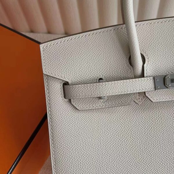 mmexport1727233308037 DDMode Bags Birkin Sellier Epsom Ck10 Cream White Silver Hardware 25cm Full Handmade Phw