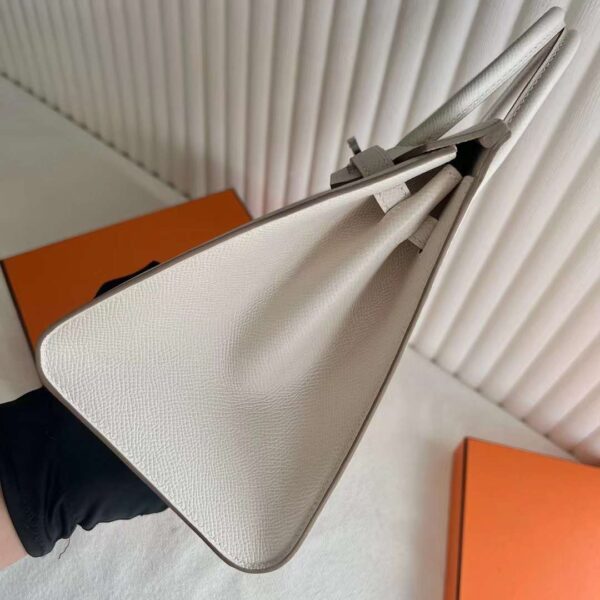 mmexport1727233339100 DDMode Bags Birkin Sellier Epsom Ck10 Cream White Silver Hardware 25cm Full Handmade Phw