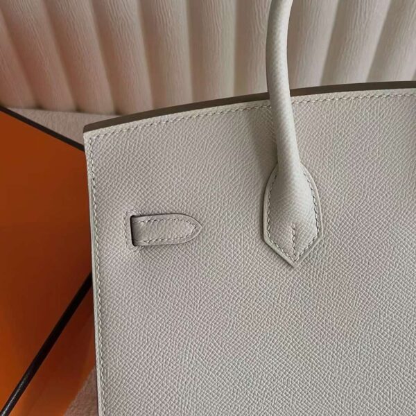mmexport1727233342328 DDMode Bags Birkin Sellier Epsom Ck10 Cream White Silver Hardware 25cm Full Handmade Phw