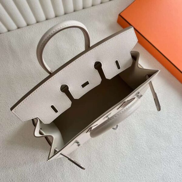 mmexport1727233346356 DDMode Bags Birkin Sellier Epsom Ck10 Cream White Silver Hardware 25cm Full Handmade Phw