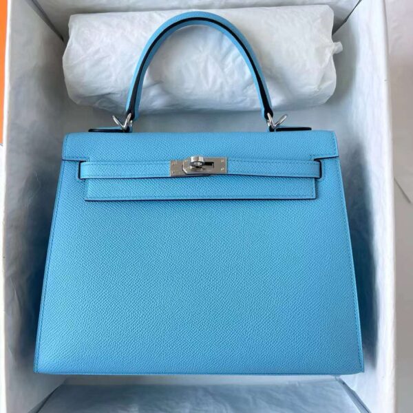 mmexport1727362513009 DDMode Yupoo Kelly Epsom 7N Candy Blue Silver Hardware 25cm Full Handmade Phw