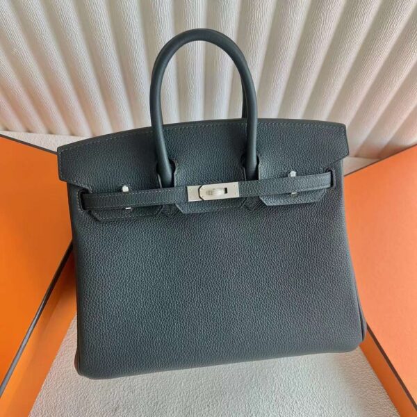 mmexport1727362859802-1 DDMode Bags Birkin Togo 6O Pine green Silver Hardware 25cm Full Handmade Phw