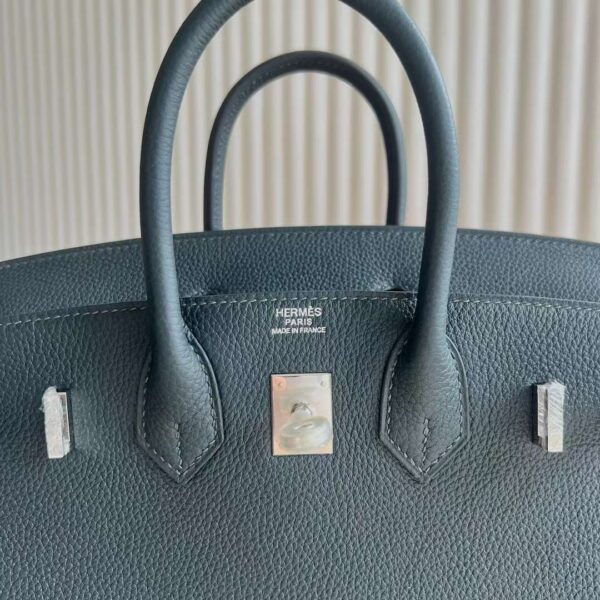 mmexport1727362867658 DDMode Bags Birkin Togo 6O Pine green Silver Hardware 25cm Full Handmade Phw
