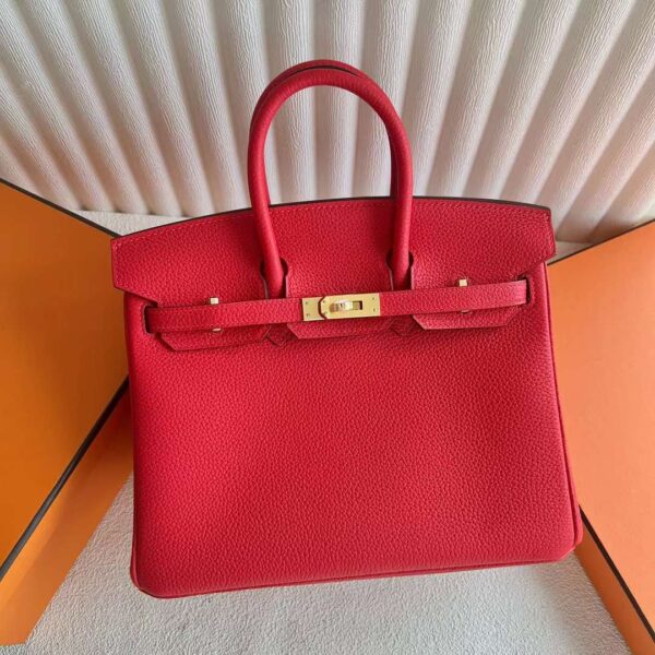 mmexport1727362914088-1 DDMode Bags Birkin Togo S3 Bright Red Gold Hardware 25cm Full Handmade Ghw