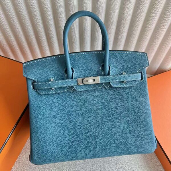 mmexport1727362946896-1 DDMode Bags Birkin Togo D2 New Denim blue Silver Hardware 25cm Full Handmade Ghw