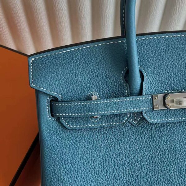 mmexport1727362948354 DDMode Bags Birkin Togo D2 New Denim blue Silver Hardware 25cm Full Handmade Ghw