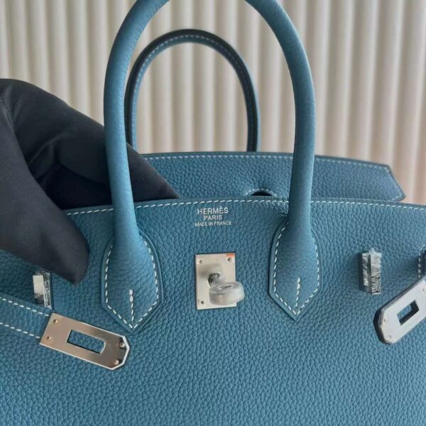 mmexport1727362956173 DDMode Bags Birkin Togo D2 New Denim blue Silver Hardware 25cm Full Handmade Ghw
