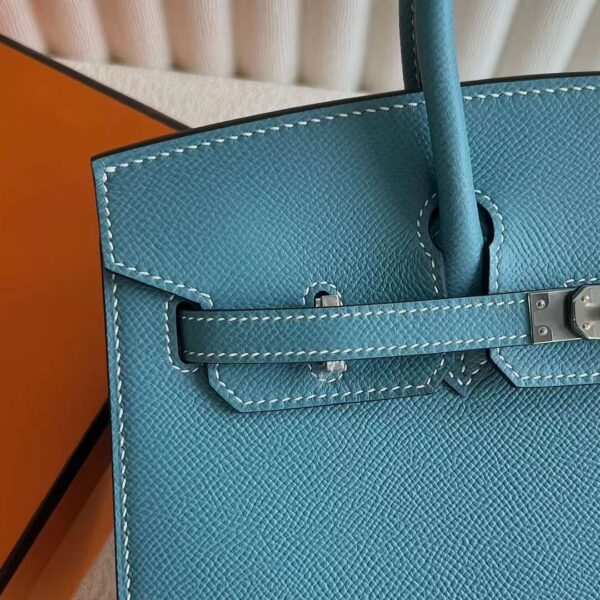 mmexport1727363004920 DDMode Bags Birkin Sellier Epsom D2 New Denim blue Silver Hardware 25cm Full Handmade Ghw