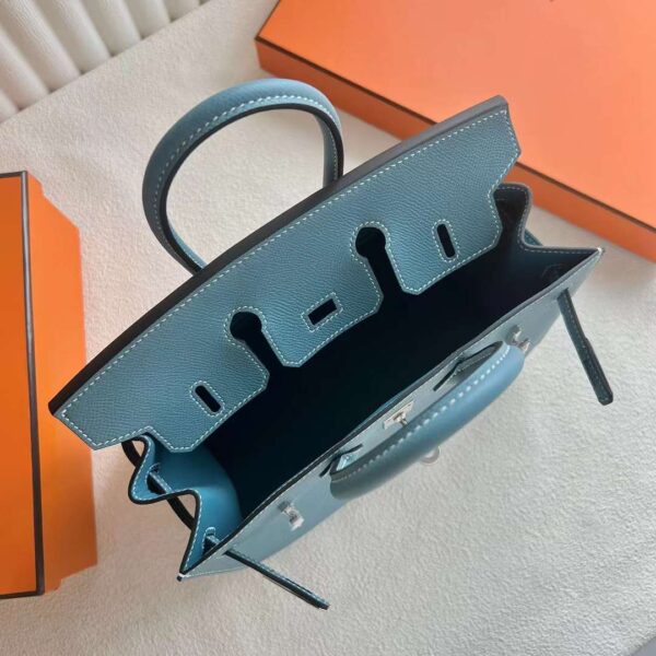 mmexport1727363012375 DDMode Bags Birkin Sellier Epsom D2 New Denim blue Silver Hardware 25cm Full Handmade Ghw