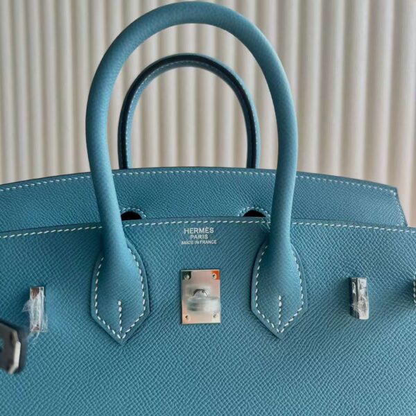 mmexport1727363013716 DDMode Bags Birkin Sellier Epsom D2 New Denim blue Silver Hardware 25cm Full Handmade Ghw