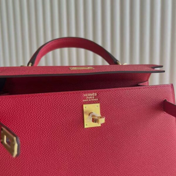 mmexport1727363185476 DDMode Reddit Kelly Epsom Q5 Flag red Gold Hardware 25cm Full Handmade Ghw