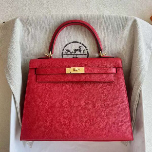 mmexport1727363189376 DDMode Reddit Kelly Epsom Q5 Flag red Gold Hardware 25cm Full Handmade Ghw
