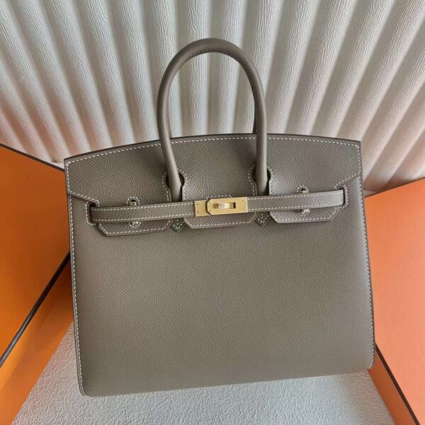 mmexport1728377383857-1 DDMode Reddit Birkin Sellier Epsom Ck18 Etoupe Grey Gold Hardware 25cm Full Handmade Ghw