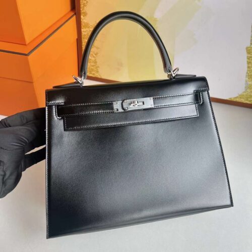 DDMode Yupoo Kelly Box Ck89 Black Silver Hardware 28cm Full Handmade Phw