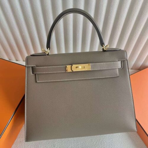 DDMode Factory Kelly Epsom Ck18 Etoupe Grey Gold Hardware 28cm Full Handmade Ghw