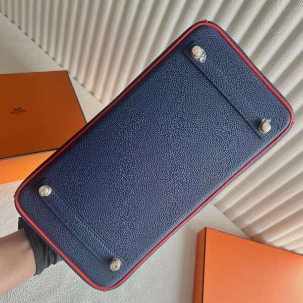 mmexport1729215130827 DDMode RepLadies Birkin Togo Ck73 Blue & 9T Orange Gold Hardware 30cm Full Handmade Ghw