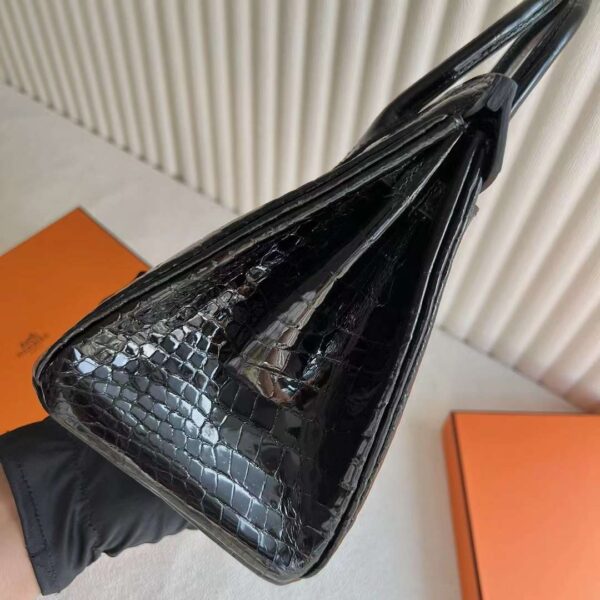 mmexport1729220367106 DDMode Birkin Shiny Porosus crocodile CK89 Black Gold Hardware 25cm Full Handmade Ghw
