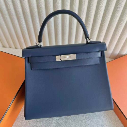 DDMode Bags Kelly Swift Gem Blue & Sky Blue Silver Hardware 28cm Full Handmade Phw