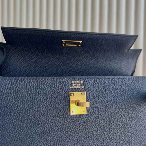 mmexport1730346757570 DDMode Factory Kelly Togo 2Z Deep Blue Gold Hardware 25cm Full Handmade Ghw