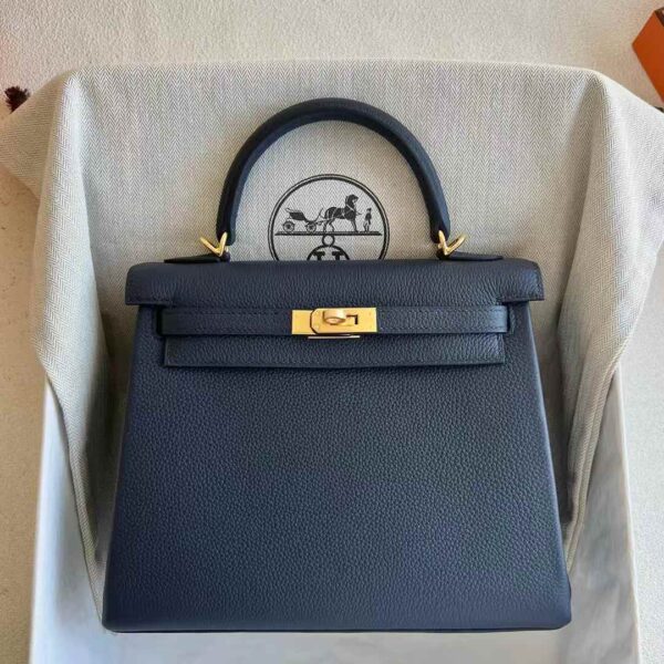 mmexport1730346773553 DDMode Factory Kelly Togo 2Z Deep Blue Gold Hardware 25cm Full Handmade Ghw