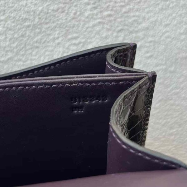 mmexport1730645469849 DDMode Constance Shiny Alligator Crocodile 3V Ink violet Gold Hardware 18cm Full Handmade Ghw