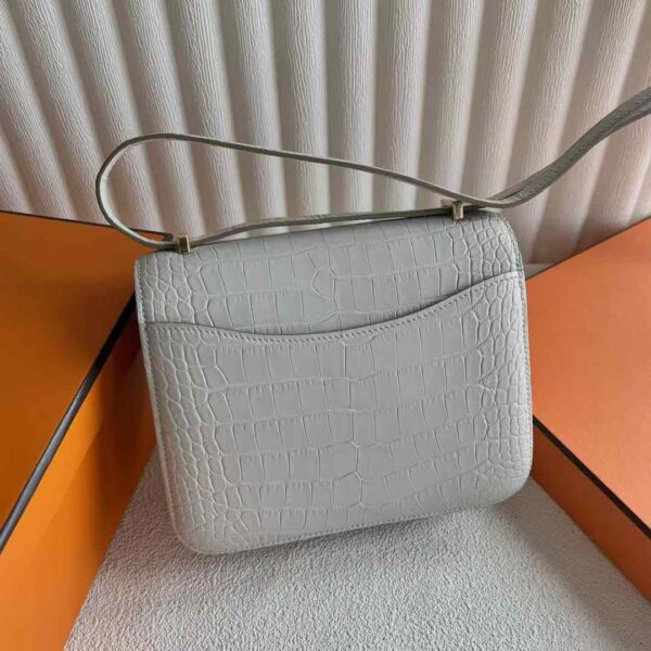 mmexport1730645681979 DDMode Constance Matte Alligator Crocodile 8L Ice White Gold Hardware 18cm Full Handmade Ghw