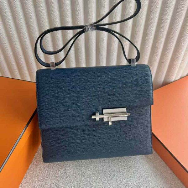 mmexport1730799231865-1 DDMode RepLadies Verrou Epsom S4 Deep Blue Silver Hardware 21cm Full Handmade Phw