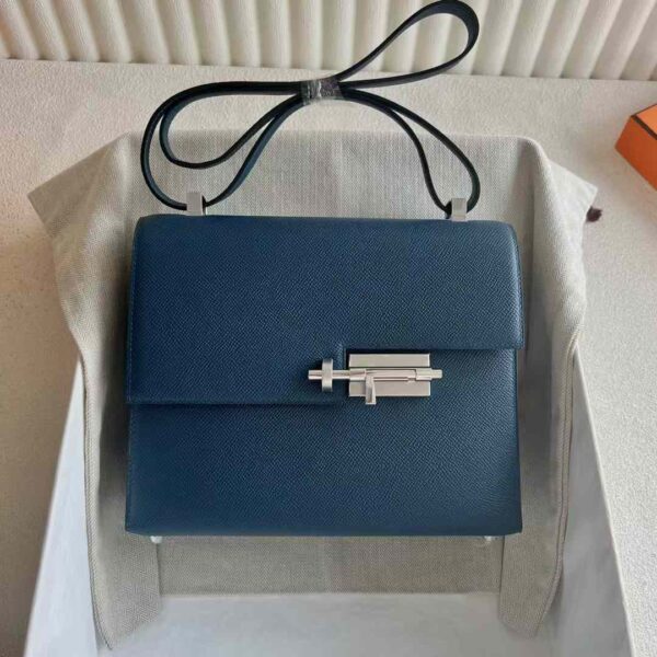 mmexport1730799260121 DDMode RepLadies Verrou Epsom S4 Deep Blue Silver Hardware 21cm Full Handmade Phw