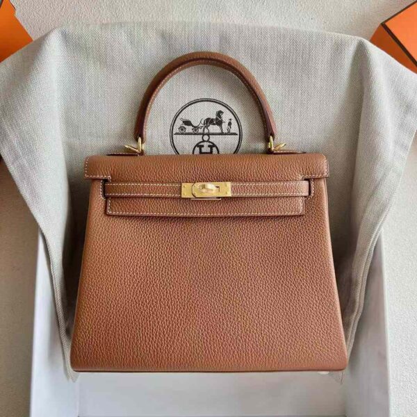 mmexport1731203281542 DDMode Factory Kelly Togo Ck37 Golden Brown Gold Hardware 25cm Full Handmade Ghw