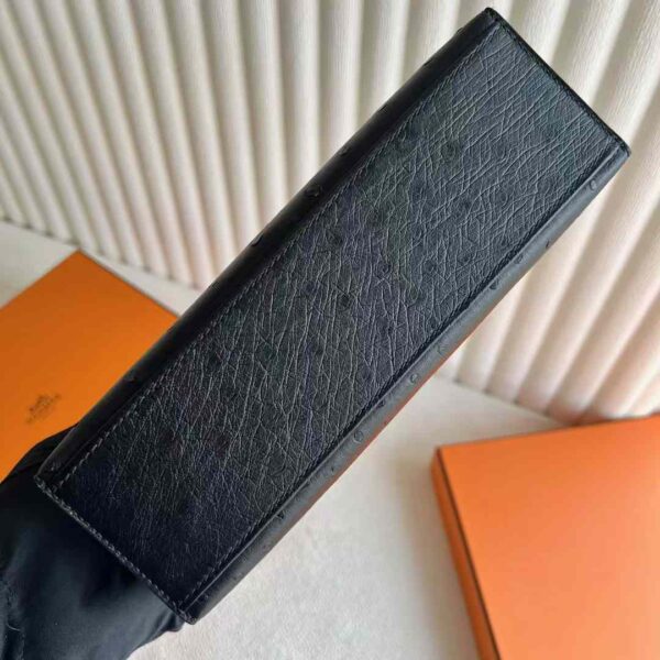 mmexport1732593908267 DDMode Mini Kelly Pochette Ostrich Leather Ck89 Black Gold Hardware 22cm Full Handmade