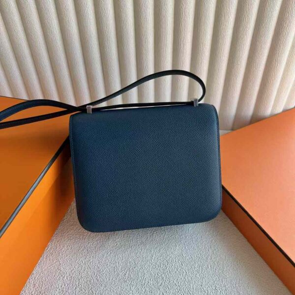 mmexport1732607330753 DDMode Constance Epsom S4 Deep Blue Enamel Buckle Silver Hardware 18cm Full Handmade