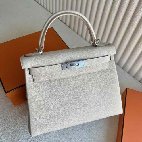 DDMode Kelly Togo Ck10 Cream White Silver Hardware 28cm Full Handmade Phw