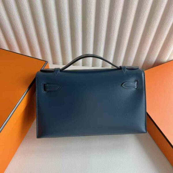 mmexport1733280654516 DDMode Reddit Mini Kelly Pochette Box Leather 7P Berlin Blue Black Buckle 22cm Full Handmade Phw
