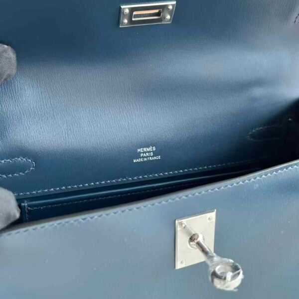 mmexport1733280657717 DDMode Reddit Mini Kelly Pochette Box Leather 7P Berlin Blue Black Buckle 22cm Full Handmade Phw