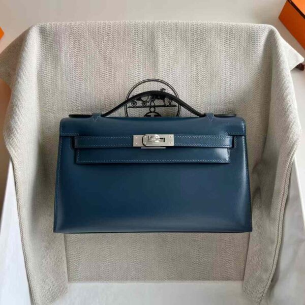 mmexport1733280663580 DDMode Reddit Mini Kelly Pochette Box Leather 7P Berlin Blue Black Buckle 22cm Full Handmade Phw