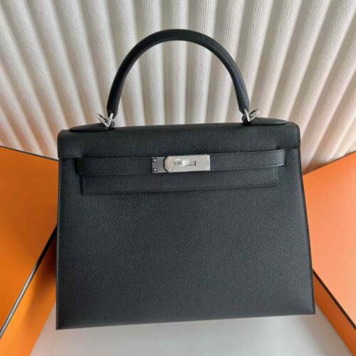 DDMode Reddit Kelly Epsom Ck89 Black Silver Hardware 28cm Full Handmade Phw