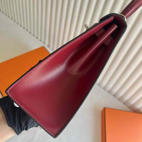 mmexport1733410399060 DDMode Reddit Kelly Box Leather Ck55 Bordeaux Red Silver Hardware 25cm Full Handmade Phw