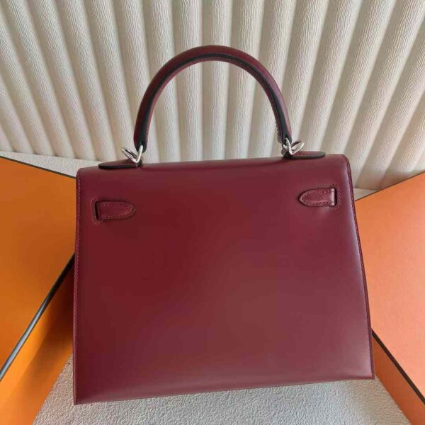mmexport1733410400537 DDMode Reddit Kelly Box Leather Ck55 Bordeaux Red Silver Hardware 25cm Full Handmade Phw
