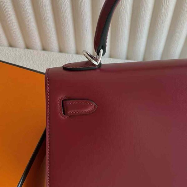 mmexport1733410401970 DDMode Reddit Kelly Box Leather Ck55 Bordeaux Red Silver Hardware 25cm Full Handmade Phw