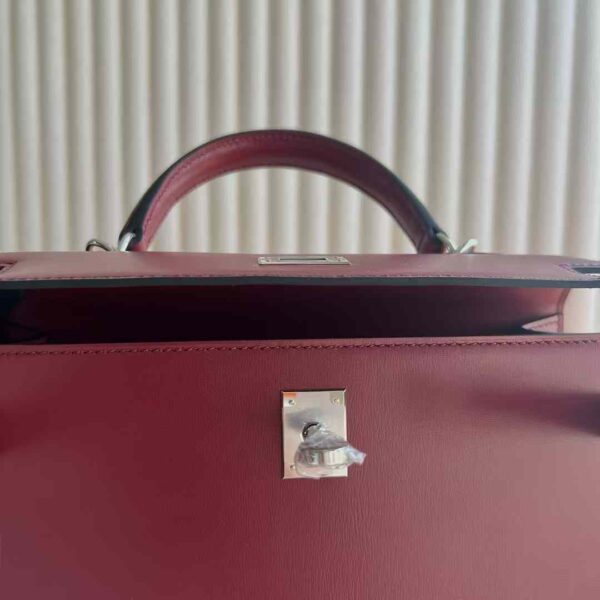 mmexport1733410405964 DDMode Reddit Kelly Box Leather Ck55 Bordeaux Red Silver Hardware 25cm Full Handmade Phw
