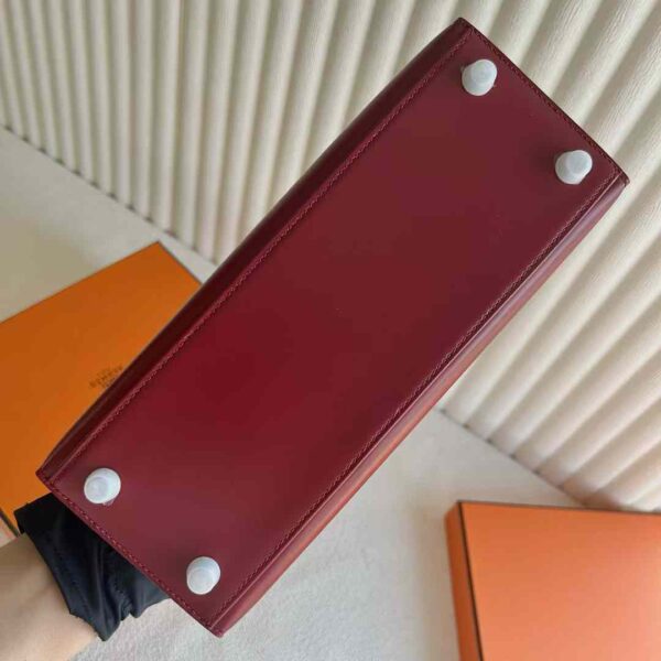 mmexport1733410407352 DDMode Reddit Kelly Box Leather Ck55 Bordeaux Red Silver Hardware 25cm Full Handmade Phw