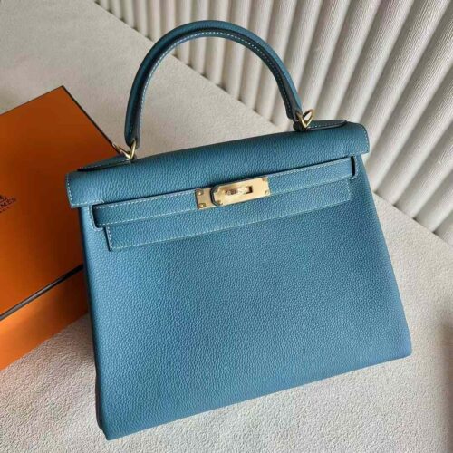 DDMode Yupoo Kelly Togo D2 New Denim Blue Gold Hardware 28cm Full Handmade Ghw